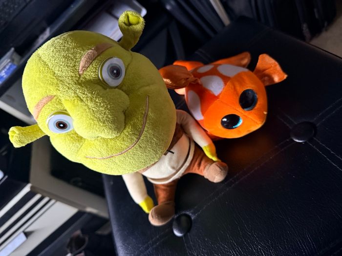 Peluches Shrek & Némo