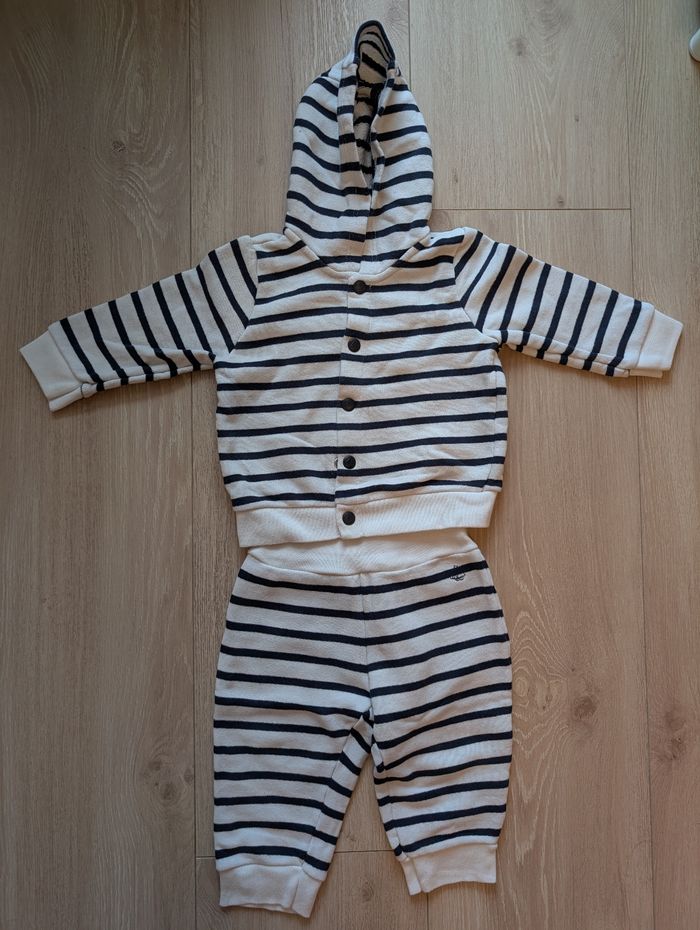 Ensemble marinière garçon petit bateau - 12m