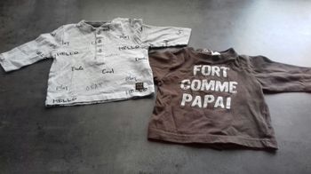 Lot de 2 t-shirt 1 mois