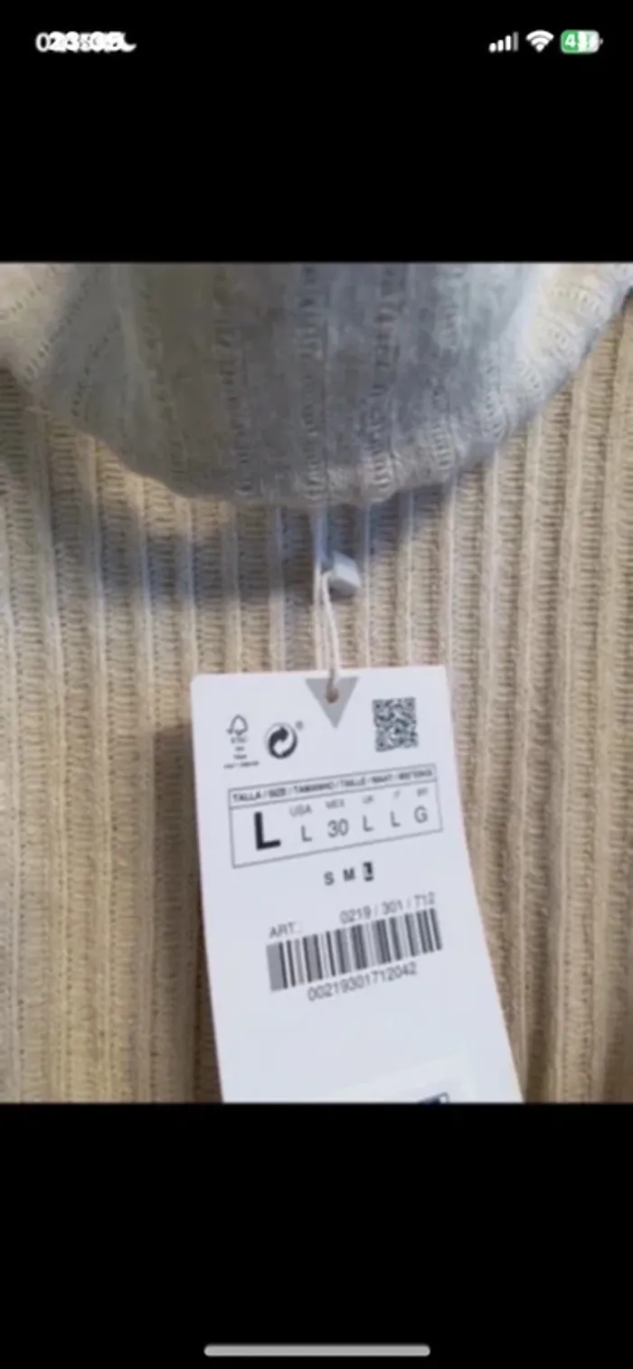 Nouveau haut taille L côtelé zara taille L - photo numéro 5