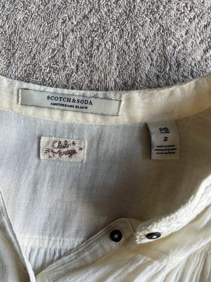 Blouse blanche Scotch & Soda – Taille 2, manches longues, boutons décolleté - photo numéro 5