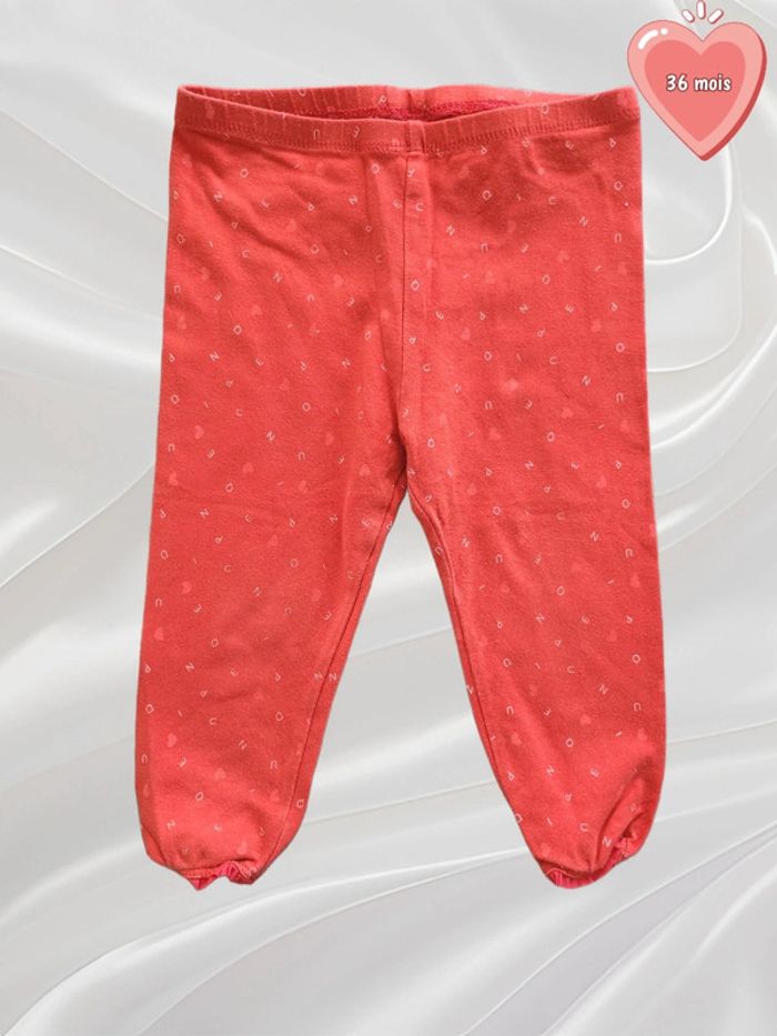 Legging court rouge fille 3 ans
