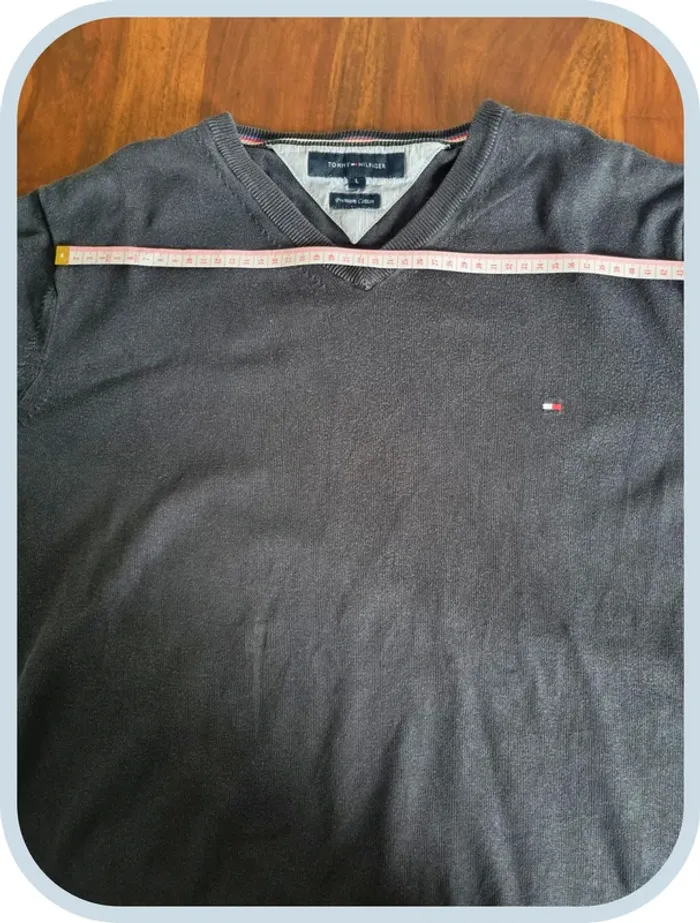 Pull col V Tommy Hilfiger Homme Taille L - photo numéro 5