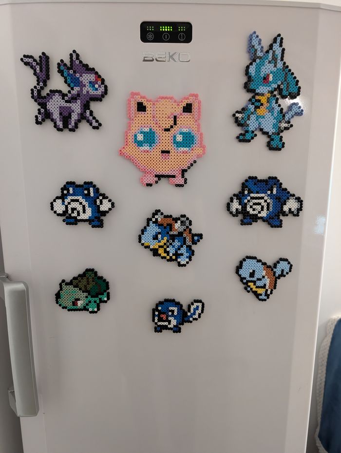 Pokémon en Perles (Pixel Art) aimantés au Choix avec Possibilité de Faire sur Commande