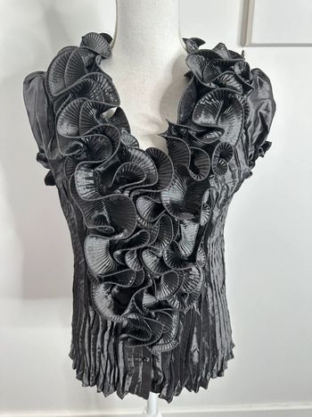 Chemisier à fleurs métallisé et argenté Y2K T38 M