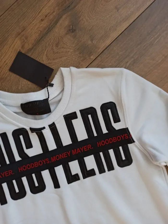 Pull blanc pour homme manches longues - photo numéro 2