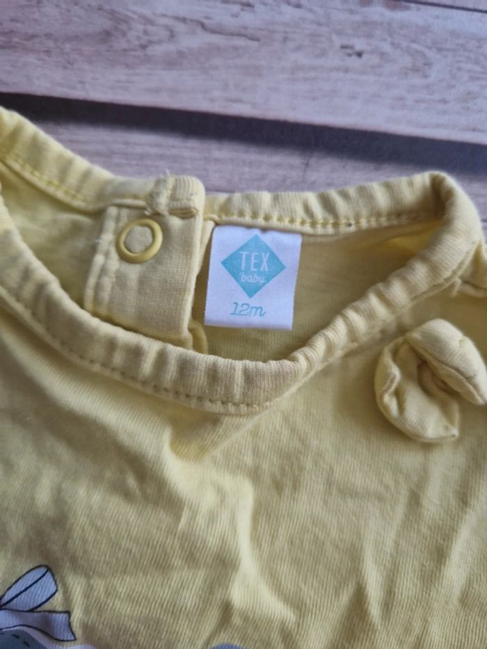 Joli tee-shirt manches courtes jaune - photo numéro 3