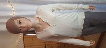 Pull fin beige moucheté "Camaîeu" taille S