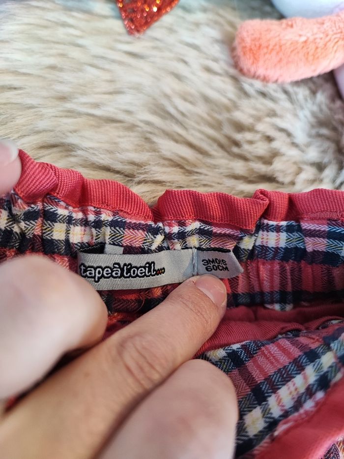 Jupe a carreaux rouge tape à l'oeil 3 mois - photo numéro 5