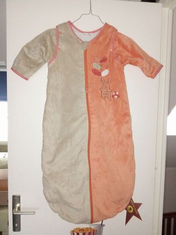 turbulette, gigoteuse mixte, polaire, chaude, hiver manche amovible orange,gris, motif , marque sucre d'orge, réglable de 6 à 36 mois, 3 ans,94 cm , Tog 3,hiver, polaire