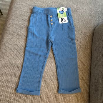 Pantalon léger bleu Mots D’Enfants