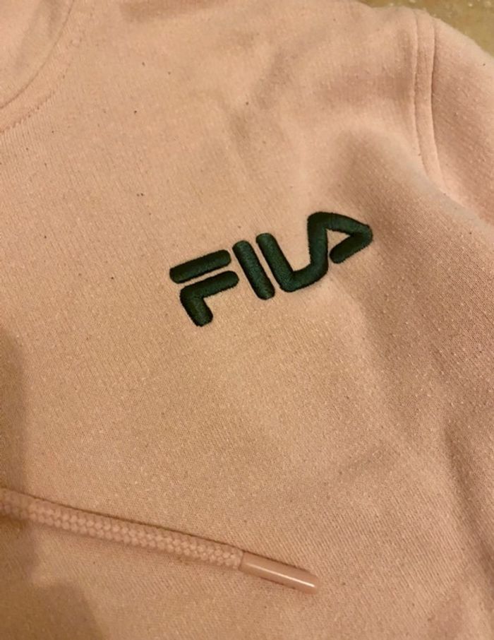 Sweat à capuche Fila rose pale taille XS - photo numéro 2