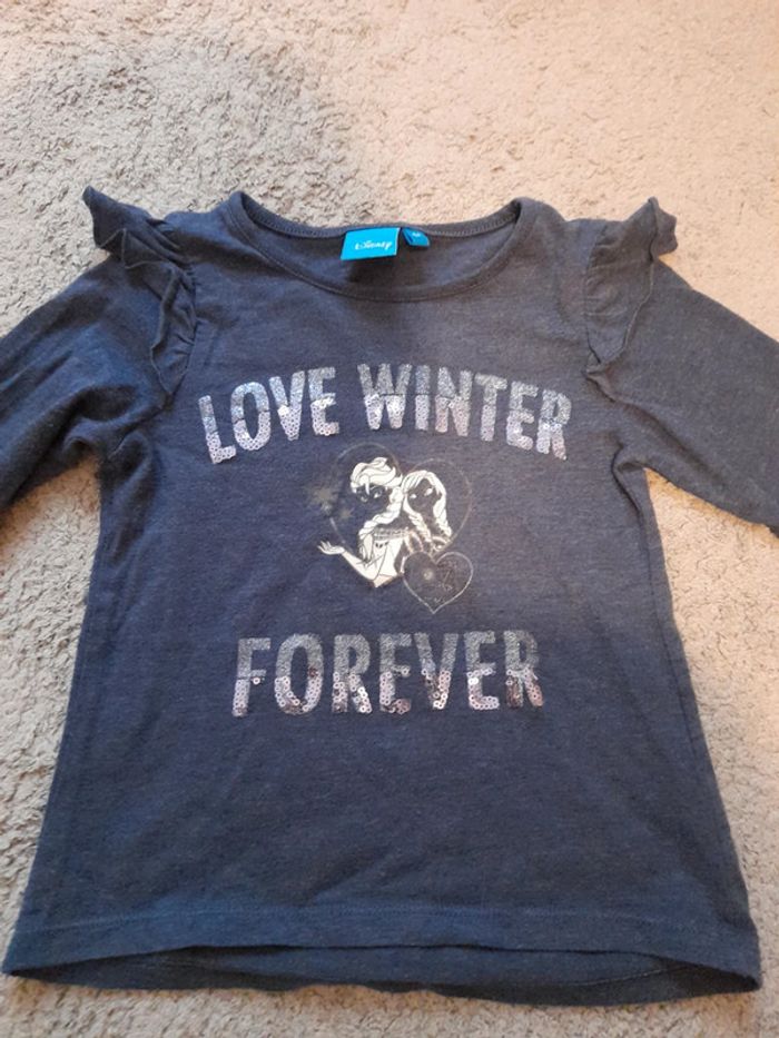 Tee shirt manches longues reine des neiges - photo numéro 2