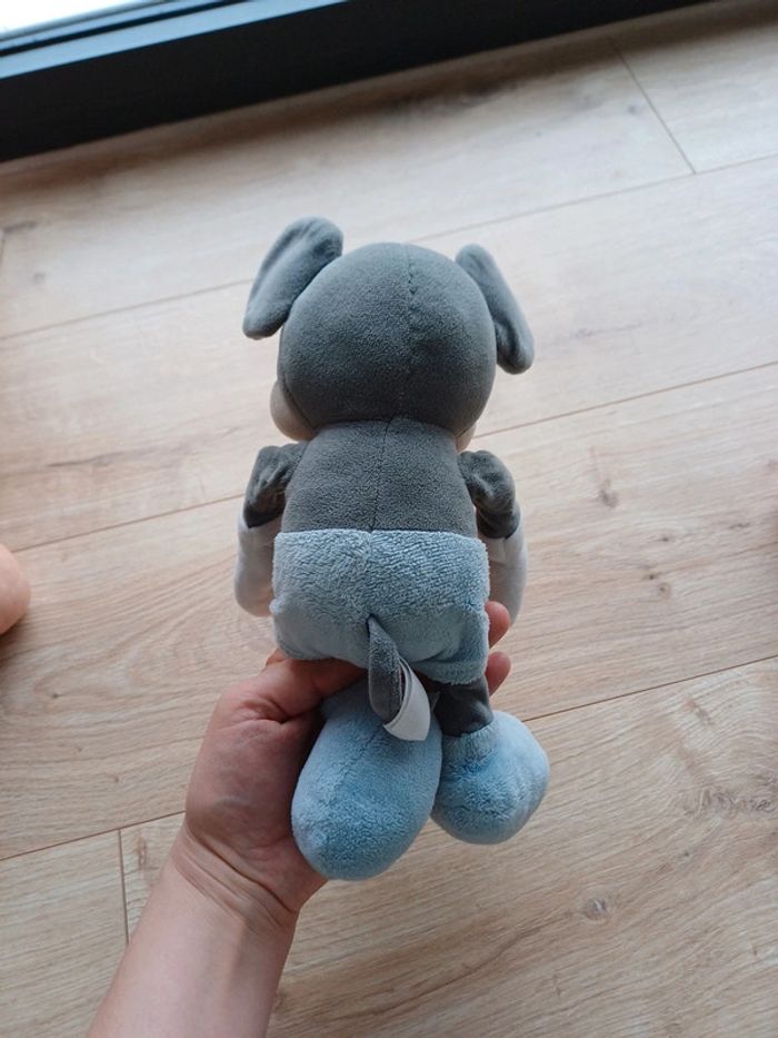 Doudou peluche mickey bleu ciel - photo numéro 3