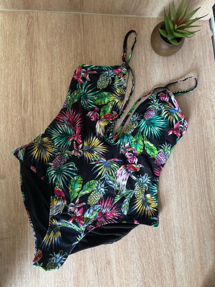 Maillot de bain une pièce imprimé tropical atmosphère taille S/M - photo numéro 4