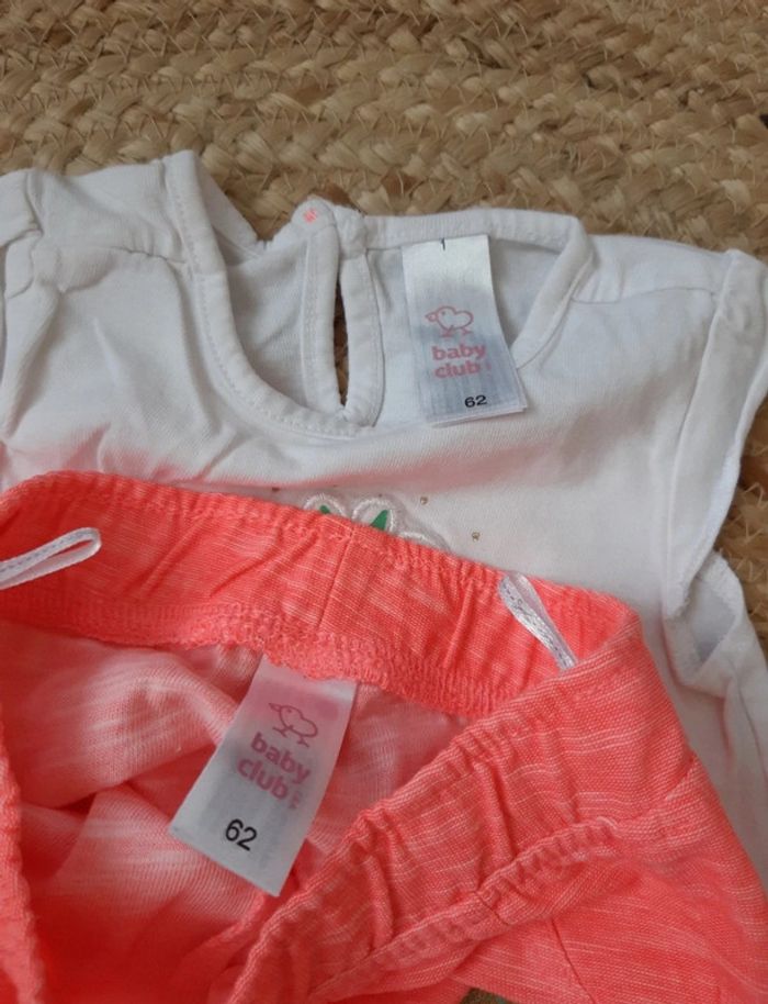 Tenue haut sans manches et pantalon léger Baby Club 62 cm - photo numéro 5