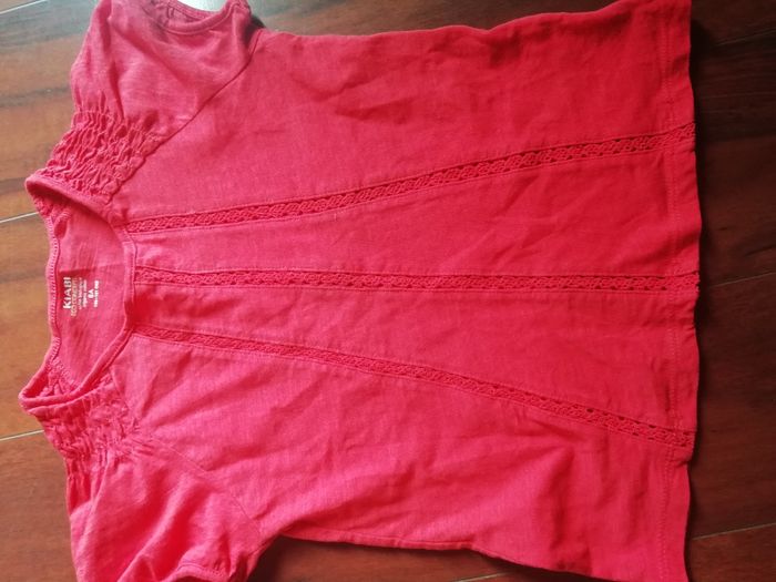 Tee-shirt macramé corail - photo numéro 3