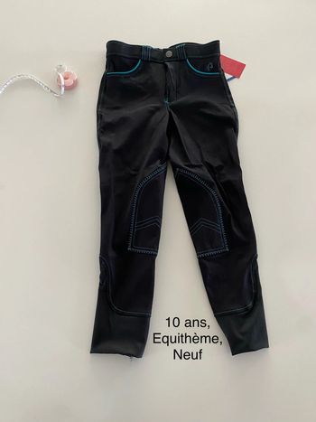 Pantalon neuf équitation Equithème bleu marine 10 ans