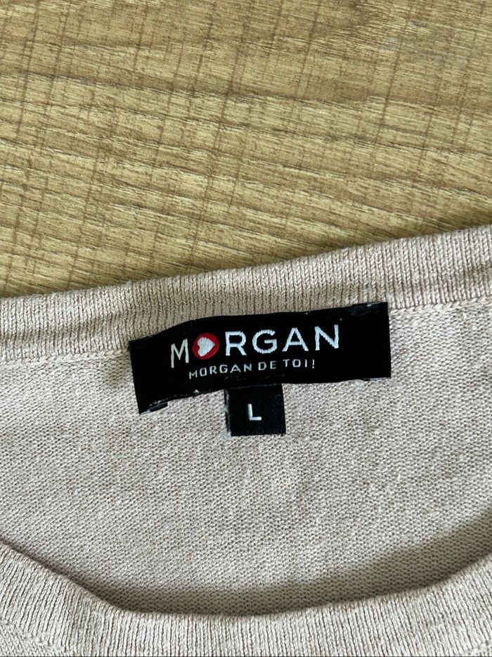 Pull rose clair à manches longues Morgan taille L bon état - photo numéro 9