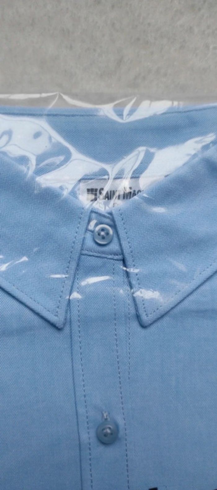 Chemise bleu clair uni manches longues M - photo numéro 3