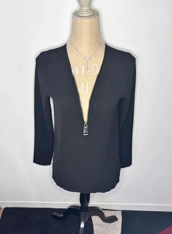 🌸 blouse noire fluide avec fermeture éclaire #rptamar