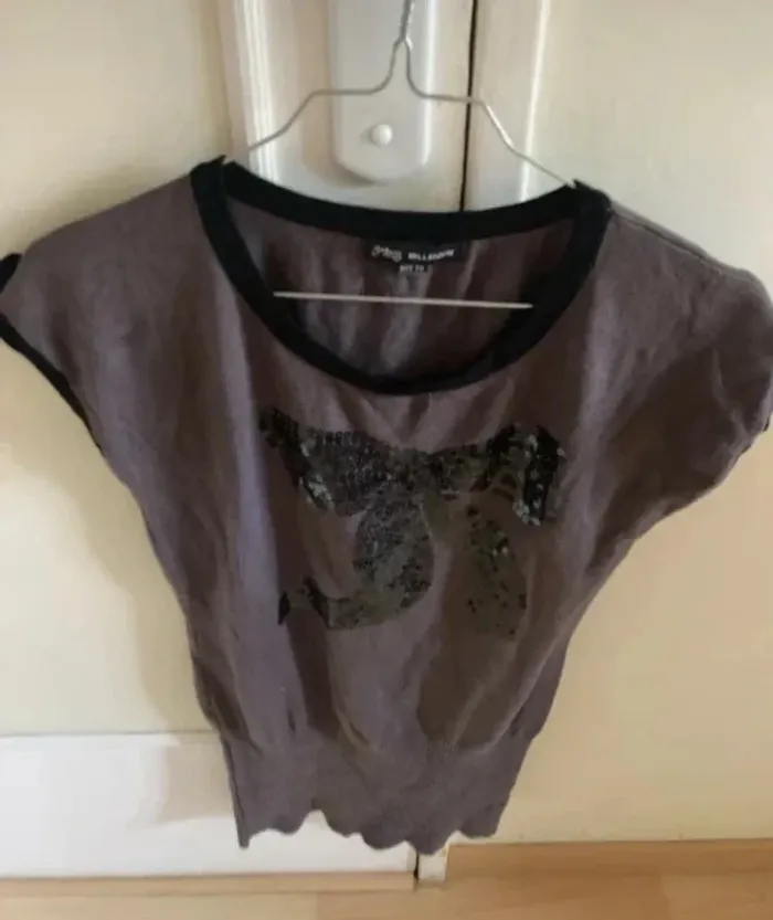 Pull fin tshirt sans manche femme TU millenium sequin automne