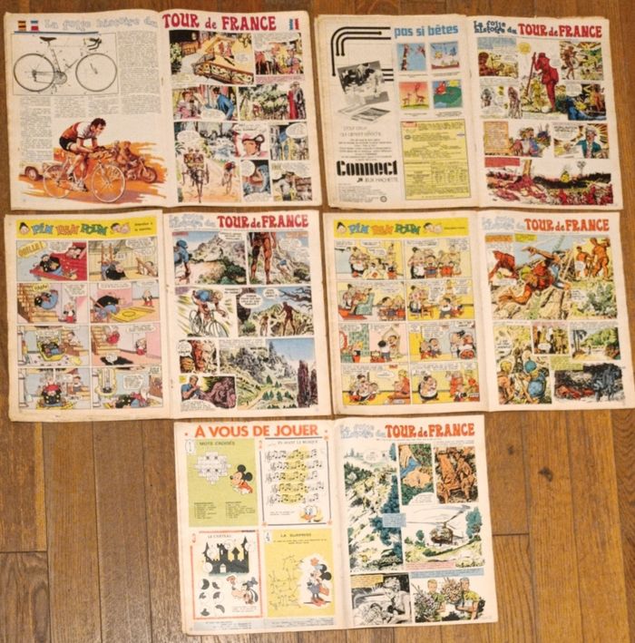 Lot 5 journaux de Mickey bd Tour de France série complète 1973 vintage - photo numéro 2