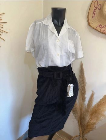 Pur vintage chemisier chemise brodé dentelle
