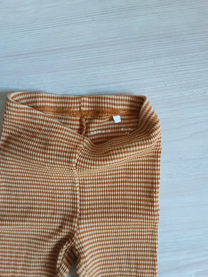 Legging côtelé coton biologique T. 74 cm - photo numéro 2