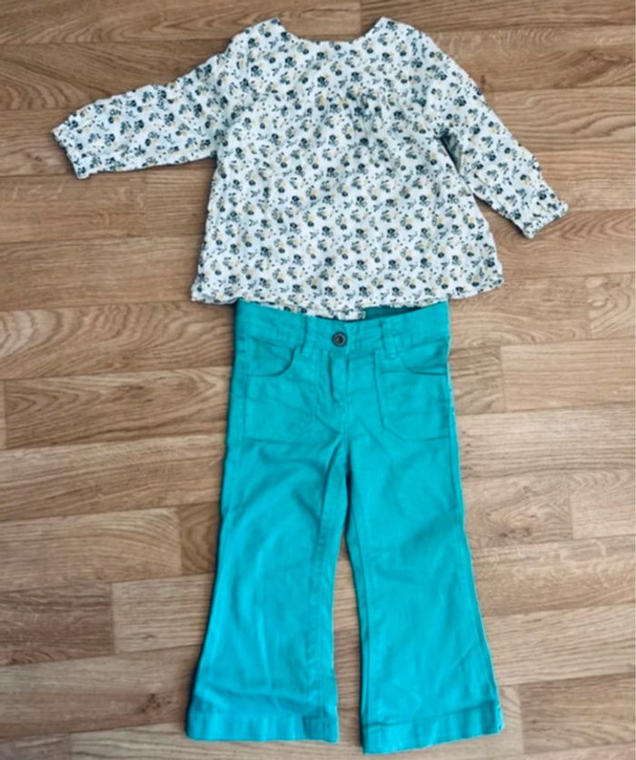 Joli ensemble fille 18-24mois frais de saison vertbaudet tao