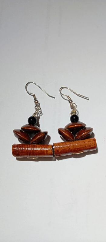 Boucles d'oreilles bambou verni