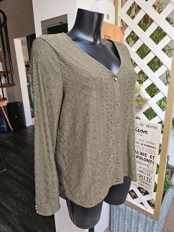 Kiabi blouse manches longues kaki taille XL