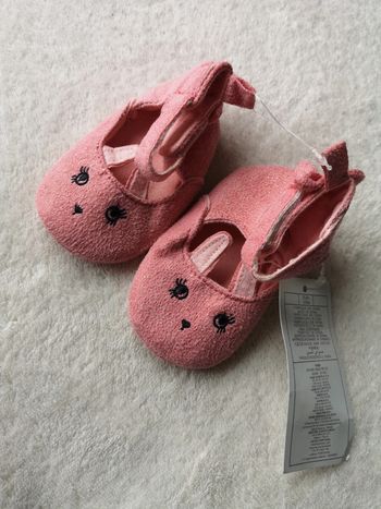 Chaussons 3/6 mois rose pailleté