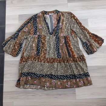 Chemisier femme imprimé à manches larges taille 38