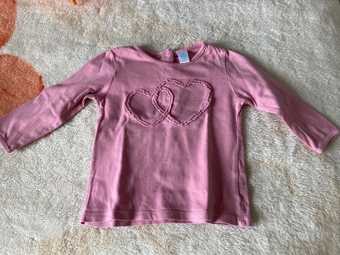 Tee shirt manches longues tex 12 mois cœur