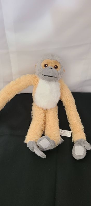 Doudou Peluche P.I.A Holland PIA Singe Gris Beige Orange