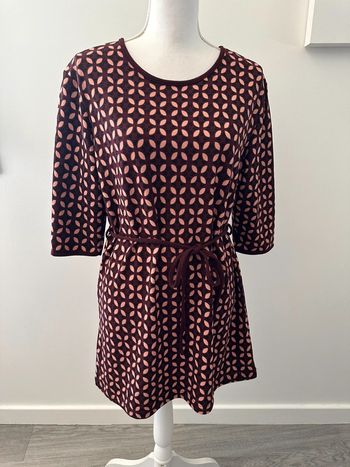 Tunique bordeaux et rose poudré seventies Lola & Liza T38 M