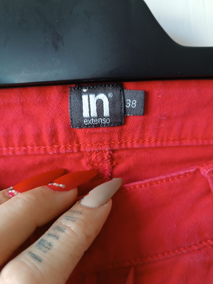 Jean jeans femme 38 rouge - photo numéro 3