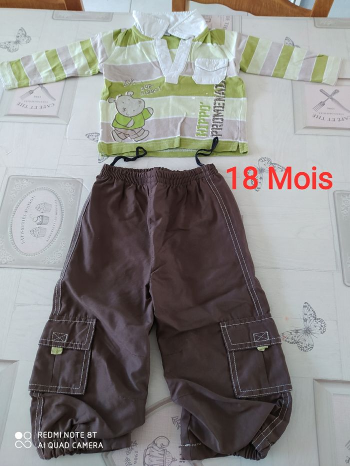 Ensemble t -shirt manches longues et pantalon 18 mois