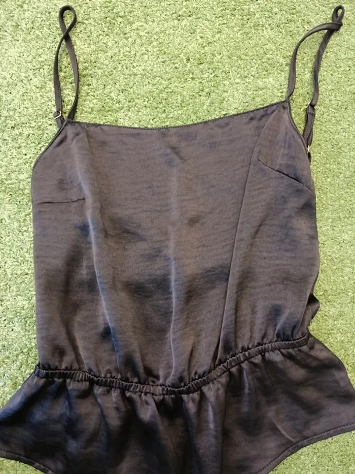 Pyjama body nuit satin noir Etam taille S - photo numéro 3