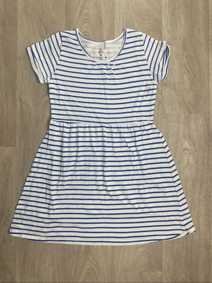 👗 Robe fille 11-12 ans (152 cm) Rayée bleu et blanc - photo numéro 2