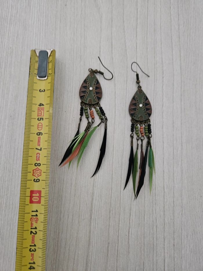 Boucle d'oreille à plumes - photo numéro 2