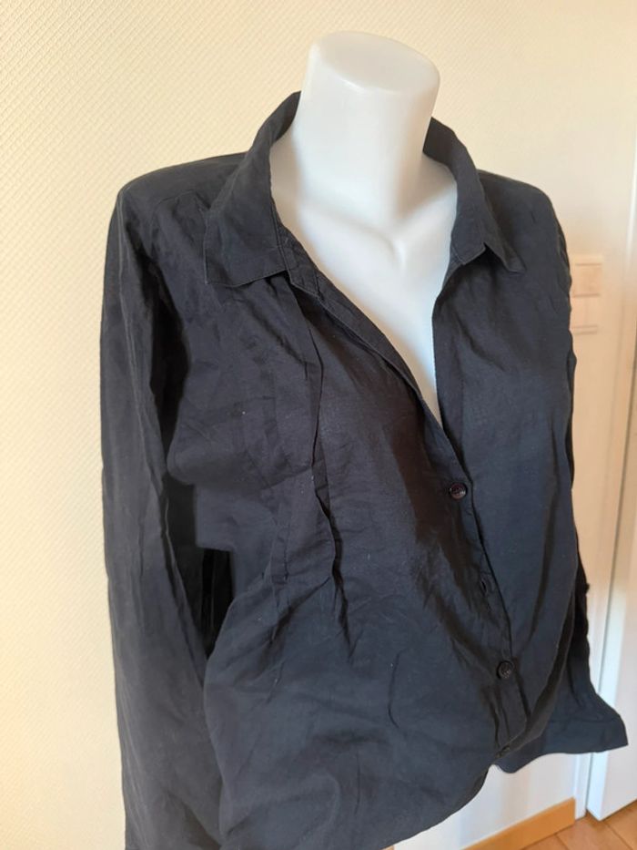 Blouse noir en très bon état taille 58-60 ikebana - photo numéro 2