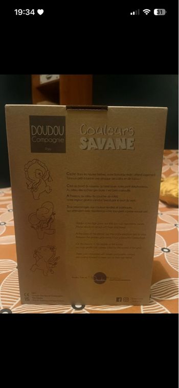 Peluche lion Doudou et compagnie