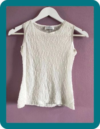 Débardeur vintage blanc crocheté