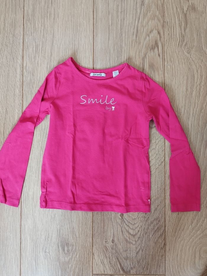 T-shirt manches longues fushia Okaïdi - 5 ans