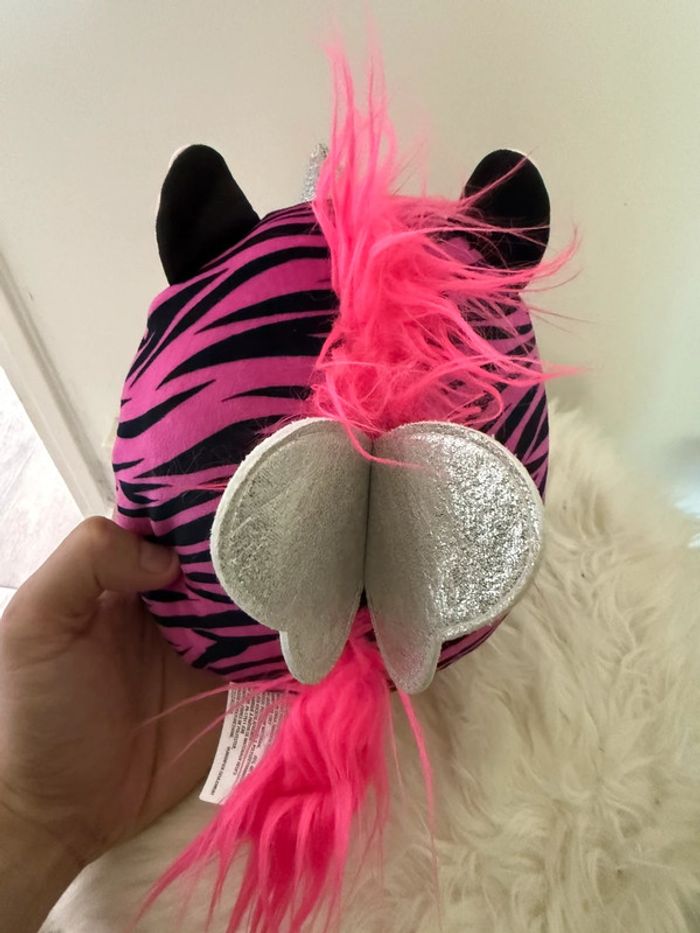 Peluches Rainbocorns - Eggzania Peluche Zèbre Rose très bon état - photo numéro 5