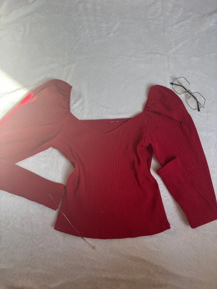 tee shirt manche longue rouge taille XS sans marque