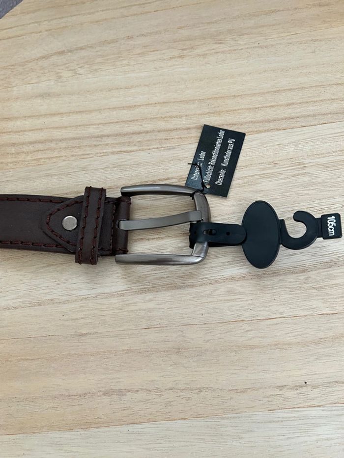 Ceinture en cuir taille 105 cm marron - photo numéro 3