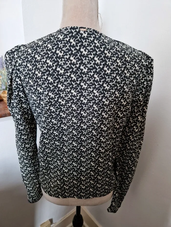 Blouse ikks taille 40 noir et crème - photo numéro 2